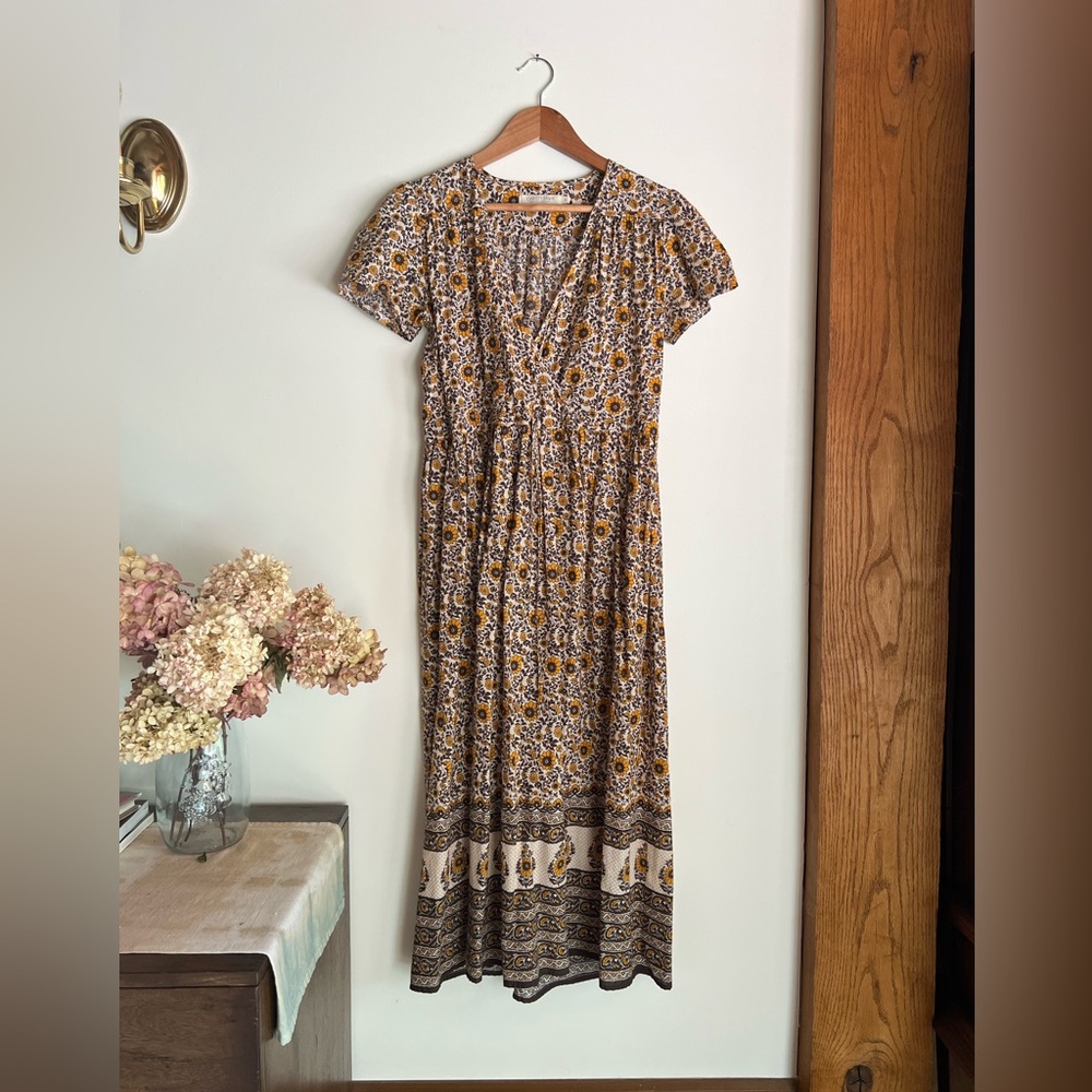 Christy Dawn Sunflower Block Print Dawn Dress
